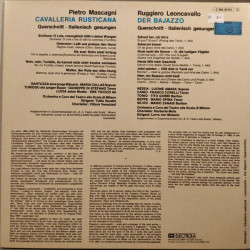 Cavalleria Rusticana / Der Bajazzo (Querschnitte In Italienischer...