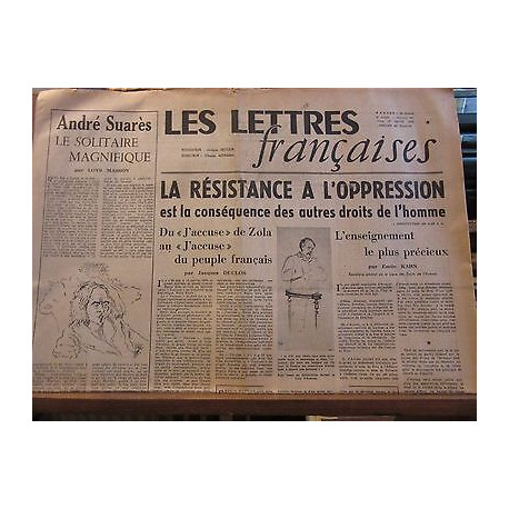Les Lettres Françaises n191 15 Janvier 1948 paulhan peynet effel zola