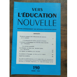 Vers l'éducation nouvelle n190 Mars 1965