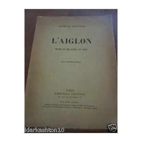l'aiglon drame en six actes en vers