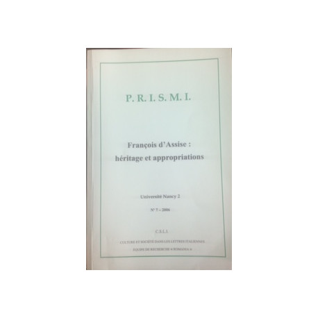 P.R.I.S.M.I. François d'Assise : héritage et approriations -... P.R.I.S.M.I. François d'Assise : héritage et approriations -...