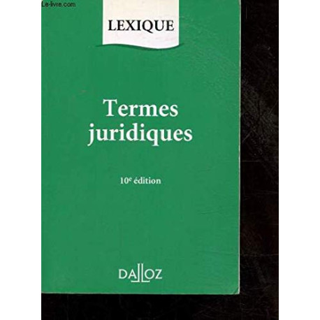 Lexique termes juridiques Lexique termes juridiques