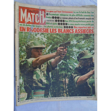 Magazine Paris Match - 1421 - août 1976 - Rhodesie Guy Lux Anouk... Magazine Paris Match - 1421 - août 1976 - Rhodesie Guy Lux Anouk...