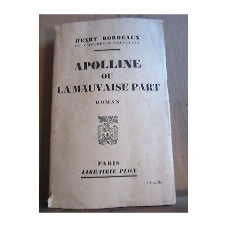 Apolline ou la mauvaise part roman
