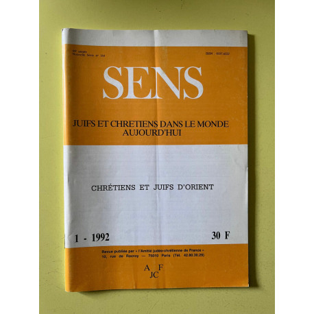 Sens n164 Juifs et chrétiens dans le monde aujourd'hui Janvier 1992