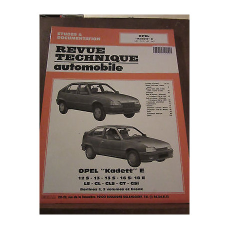 Opel Kadett E 12s 13 13s 16s 18e ls gl gls gt