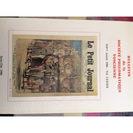 Bulletin De La Société Philomatique Vosgienne 112ème Année 1986... Bulletin De La Société Philomatique Vosgienne 112ème Année 1986...