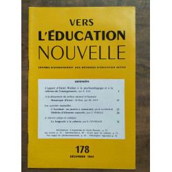 Vers l'éducation nouvelle n178 Décembre 1963
