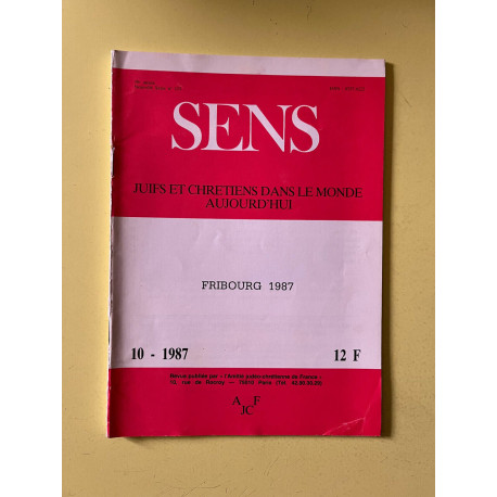 Sens n123 Juifs et chrétiens dans le monde aujourd'hui Octobre 1987