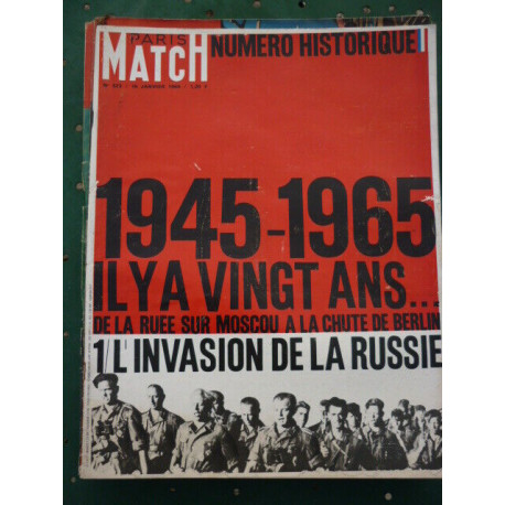 PARIS MATCH n823 du 16 janvier 1965 spécial Barbarossa invasion de... PARIS MATCH n823 du 16 janvier 1965 spécial Barbarossa invasion de...