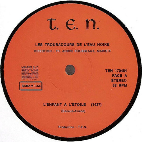 Les Troubadours De L'eau Noire Chantent Les Troubadours De L'eau Noire Chantent