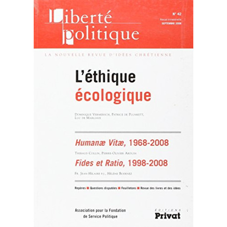 Liberté politique N° 42 : L'urgence écologique Liberté politique N° 42 : L'urgence écologique