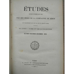 études revue fondée en 1856 Tome 174 175 176 177 4 tomes 1923 60e...