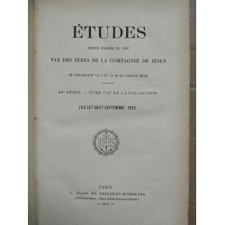 études revue fondée en 1856 Tome 174 175 176 177 4 tomes 1923 60e...