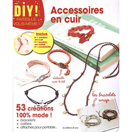 Accessoires en cuir : Avec un cordon en cuir un bouton métal et... Accessoires en cuir : Avec un cordon en cuir un bouton métal et...