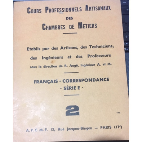 COURS PROFESSIONNELS ARTISANAUX DES CHAMBRES DE METIERS - FRANCAIS... COURS PROFESSIONNELS ARTISANAUX DES CHAMBRES DE METIERS - FRANCAIS...