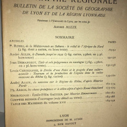 LES ETUDES RHODANIENNES revue de GEOGRAPHIE REGIONALE LYON n 3 4...