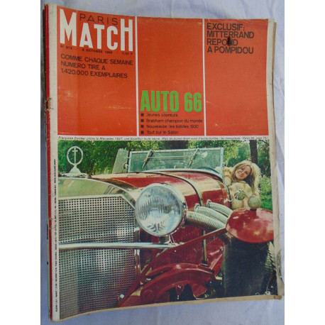 Magazine Paris Match - 913- octobre 1966 - Auto 66