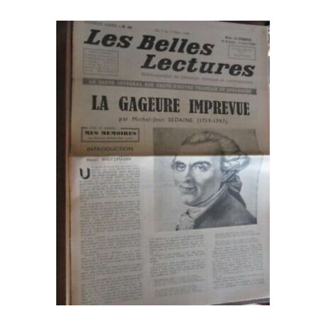 Les Belles Lectures n101 du 3 au 9 mars 1948 sedaine la Gageur