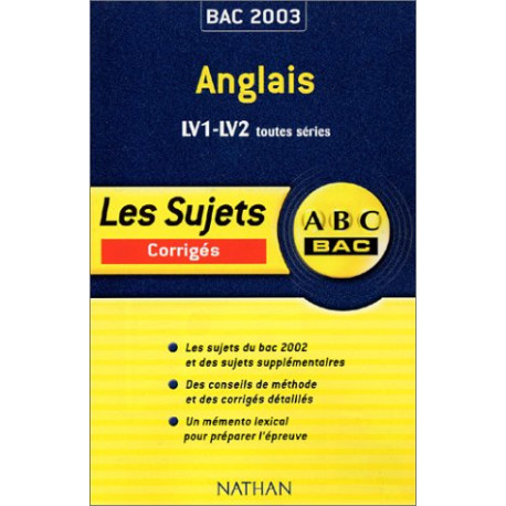 ABC Bac : Anglais LV1-LV2 toutes séries ABC Bac : Anglais LV1-LV2 toutes séries