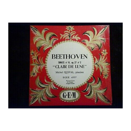 Beethoven Sonate N14 op.27 Clair de lune-Michel Queval 45t GEM... Beethoven Sonate N14 op.27 Clair de lune-Michel Queval 45t GEM...