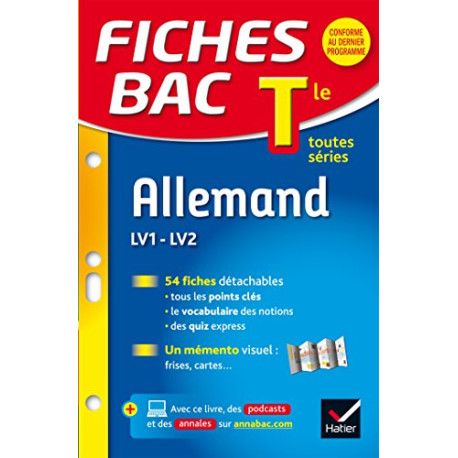 Fiches bac Allemand Tle (LV1 et LV2): fiches de révision -... Fiches bac Allemand Tle (LV1 et LV2): fiches de révision -...
