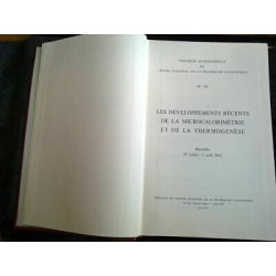 Les développements récents de la microcalorimétrie et de la...