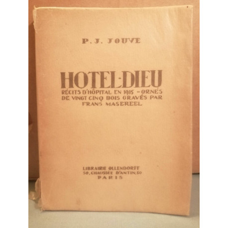 p j hotel dieu Récits D'Hôpital En 1915 ollendorff 1919 Rare
