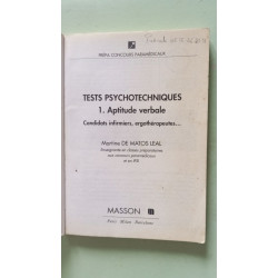 TESTS PSYCHOTECHNIQUES.: Volume 1 Aptitude verbale